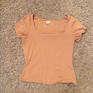 Brown Crop Top Short Sleeve